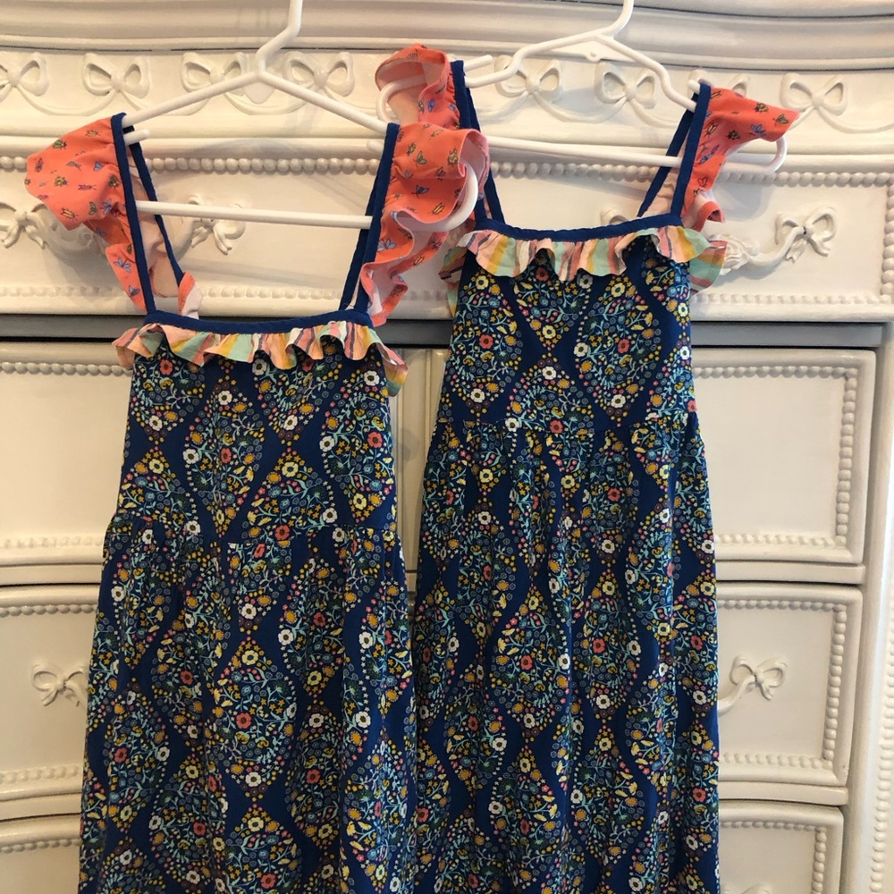 Match? Matilda Jane size 6 girls maxi dress navy flower Strappy twins